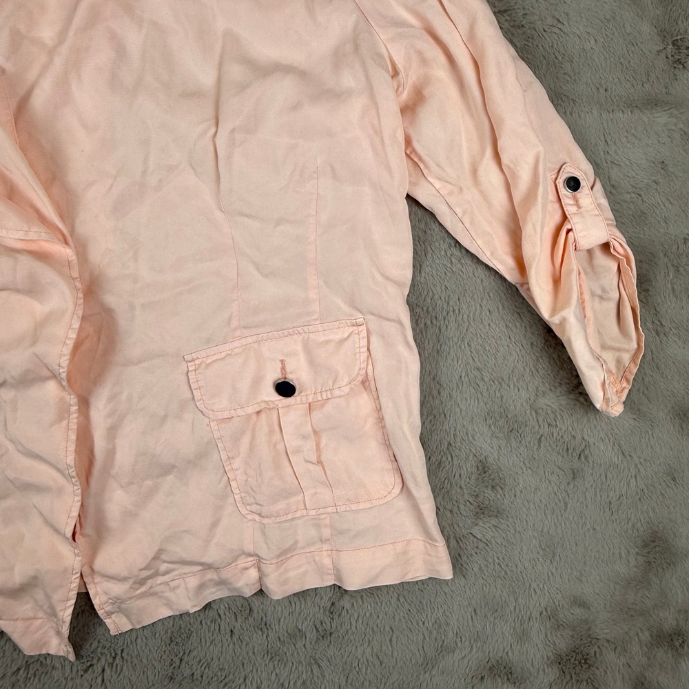 Chico's Drape Front Jacket Lightweight Button Detail Peach Size 3 XL Cottagecore - Picture 10 of 11